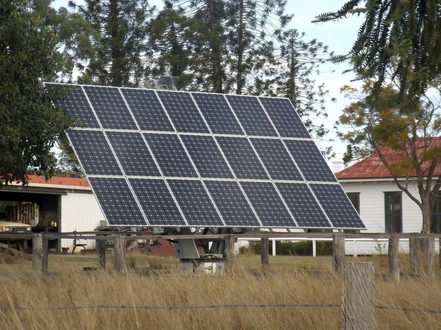 Solar panel array at Franklyn Vale Homestead, Mount Mort, Queensland